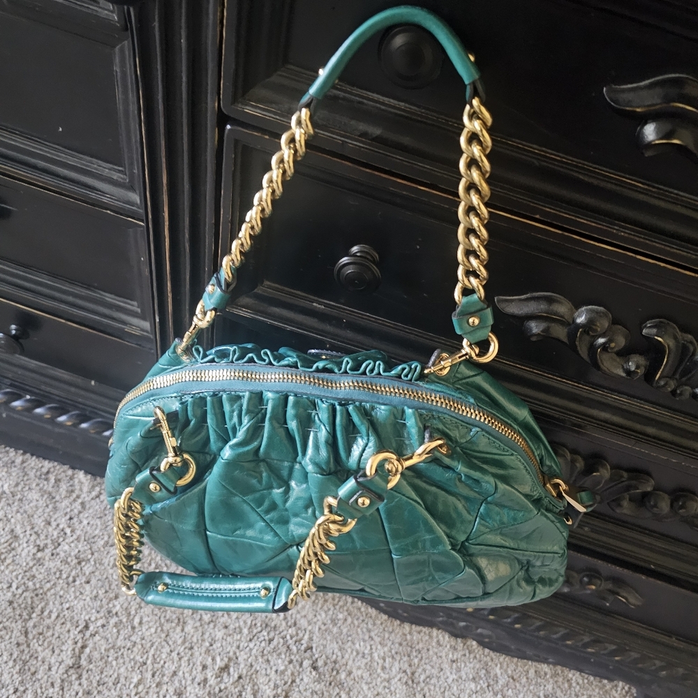 Marc Jacobs Designer Green Patchwork Lou Quilted … - image 6